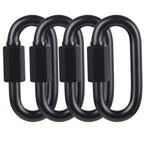 Bewishome D Shape Locking Carabiner,Black Quick Links,Durable Chain Links,Heavy Duty Chain Connector,Black M8 Hdk03H