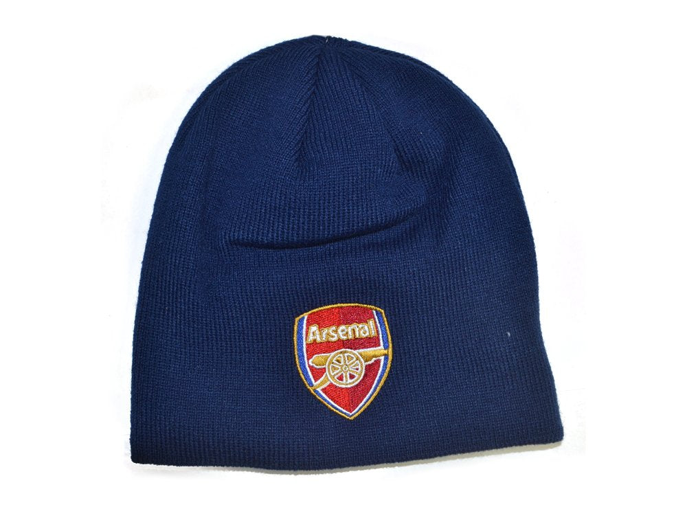 Arsenal Fc Official Product Beanie Hat Navy Club Crest Embriodery New Season, Blue, One Size
