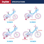 Joystar 16 Inch Girls Bike Toddler Bike For 4 5 6 7 Years Old Girl 16'' Kids Bikes For Ages 4-7 Yr With Training Wheels And Bask