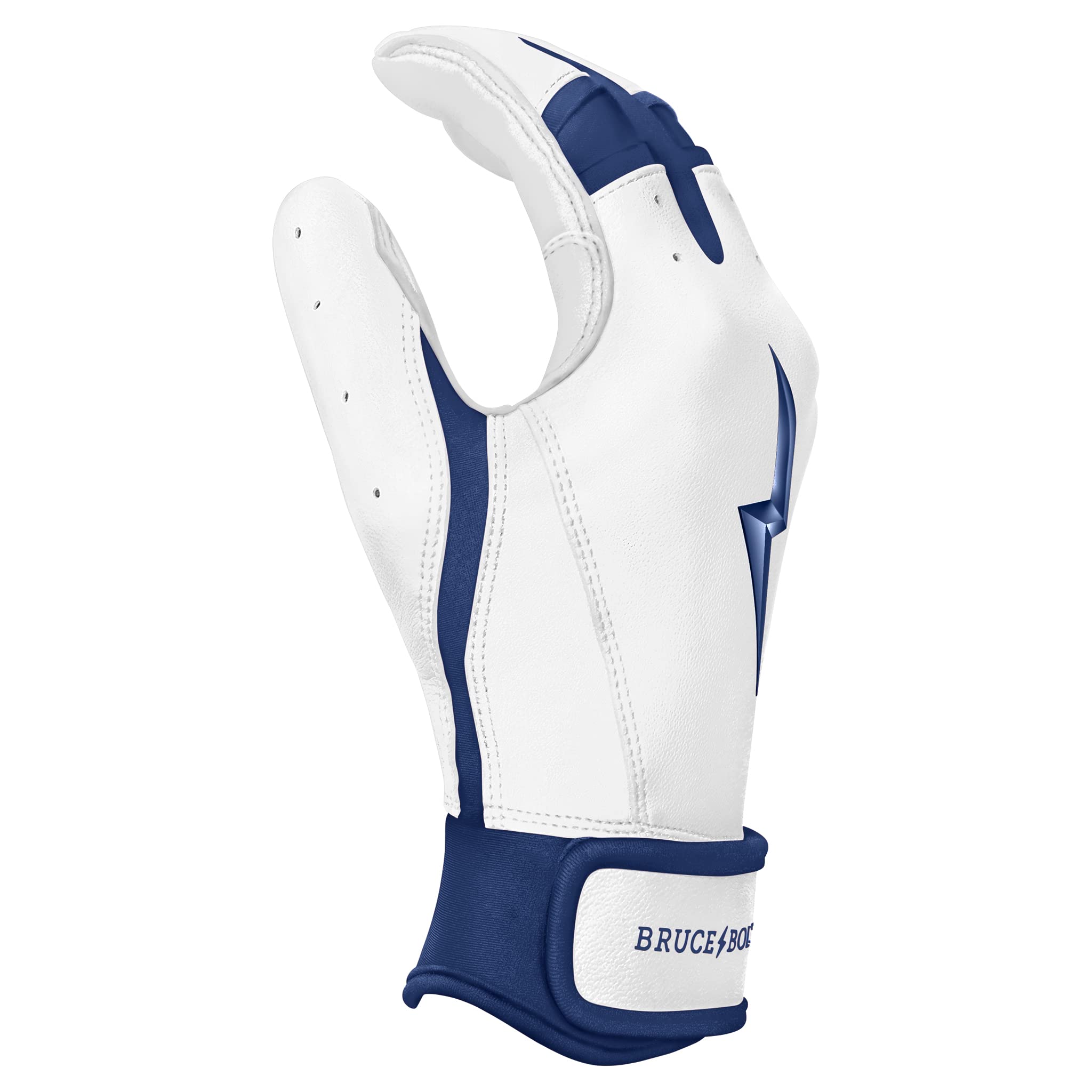 BRUCE BOLT Chrome Series Short Cuff Navy Batting Glove - Navy XLarge