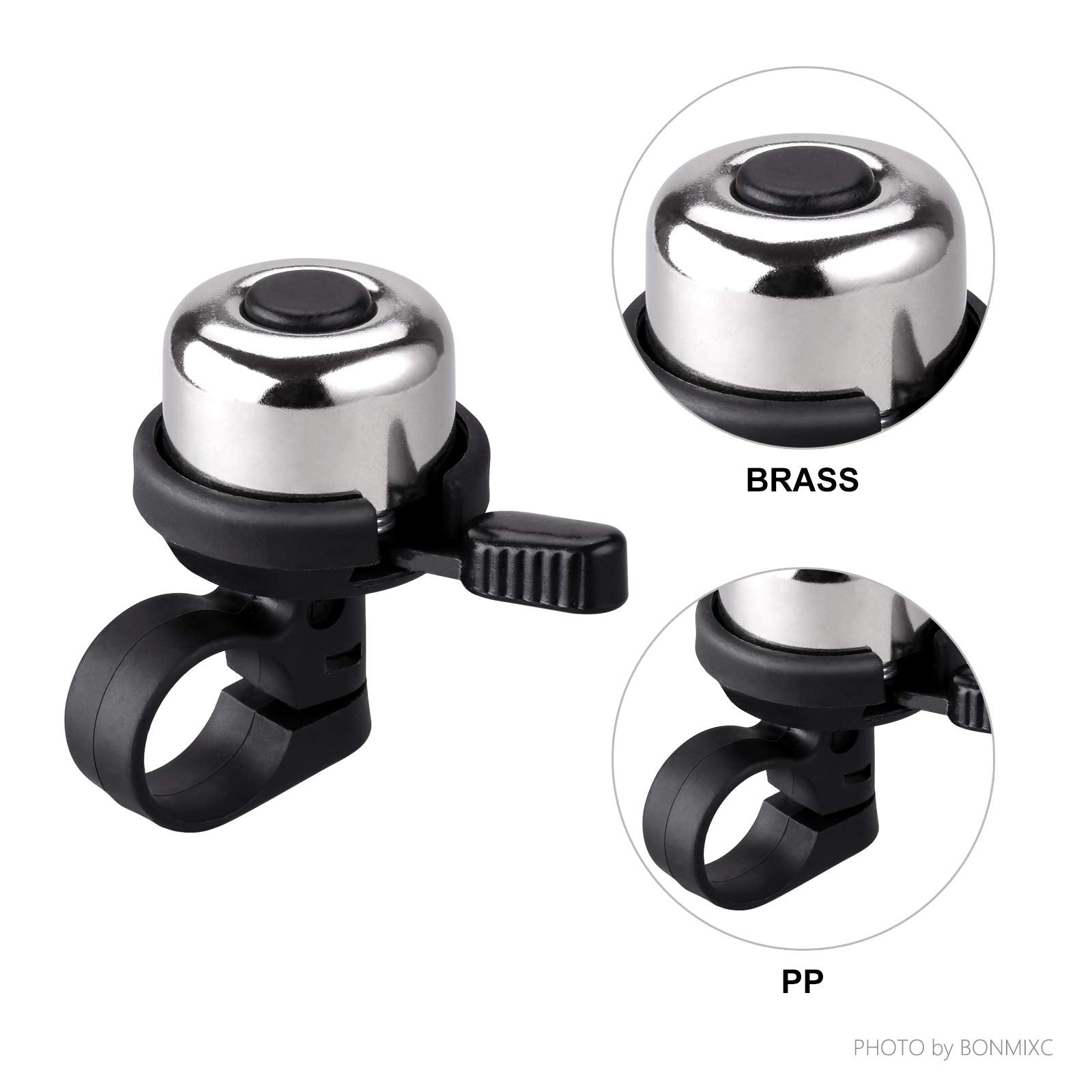 Bonmixc Bike Bell Brass Bicycle Bell Mini (2 Pack)