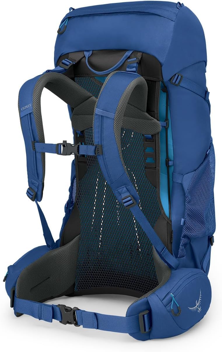 Osprey Rook 50L Mens Backpacking Backpack, Astology Blue/Blue Flame