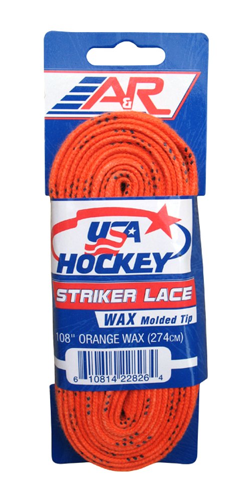 A&R Sports Usa Waxed Hockey Laces, 96-Inch, Orange