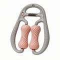 BNF Manual Leg Massage Roller Contoured Wheels Thigh Massage Roller Ribbed Surface Lymphatic Drainage Open Frame, Gray Pink