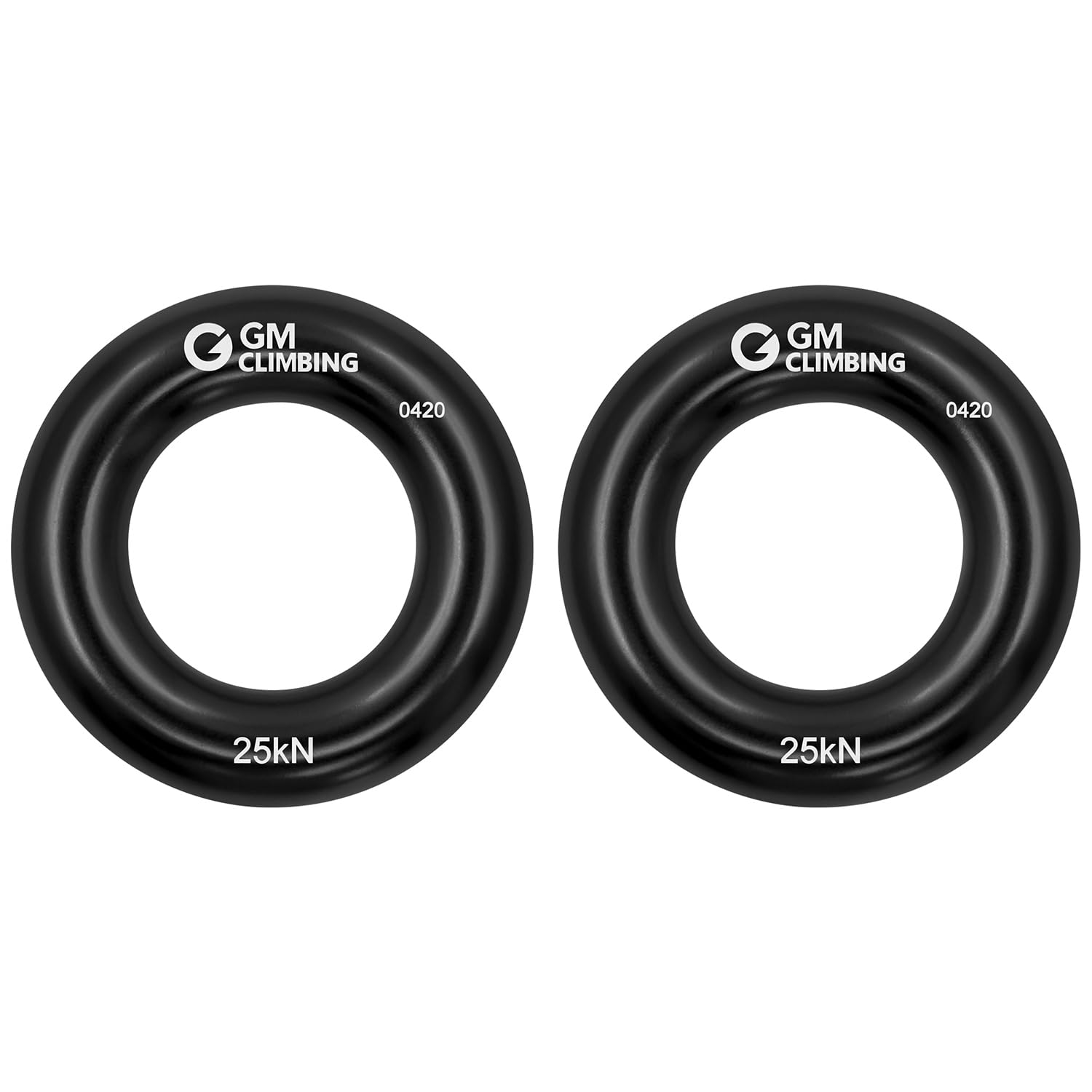 GM CLIMBING Black Small Rappel Ring 25kN for Rock Climbing Arborist Rescue Slackline Hammock 2-Pack