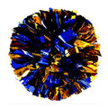 Puzine 2Pack 12 Cheerleading Metallic Foil & Plastic Ring Pom Poms Cheerleading Poms (80G) (Blue With Gold)