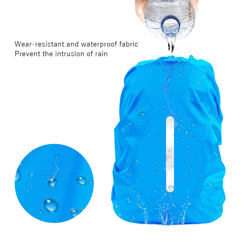 Lama 2Pcs Waterproof Rain Cover For Backpack, Reflective Rainproof Protector For Anti-Dust And Anti-Theft S 18L-25L Black Blue