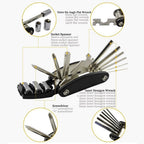 Daway B32 Bike Repair Tool Kits - 16 In 1 Multi Function Bicycle Mechanic Fix Tools Set Bag, Glueless Tire Tube Patches & Tire L