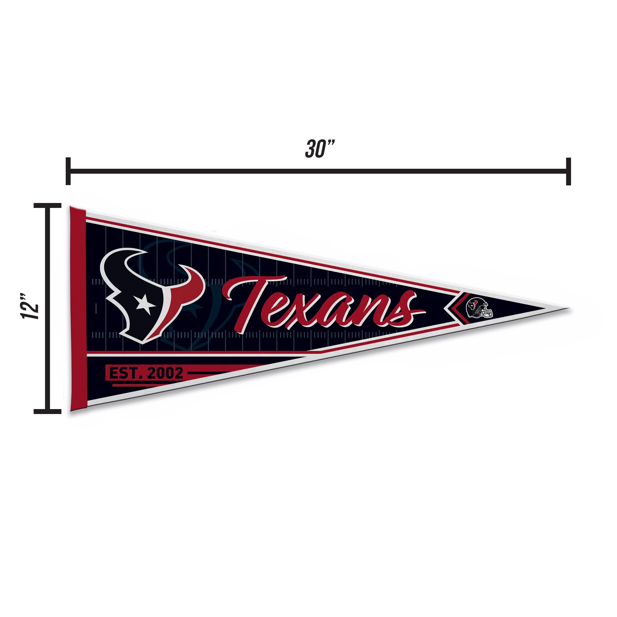 Rico Industries Nfl Football Houston Texans Classic 12'' X 30'' Felt Wall D  Cor Pennant - Great For Home/Bed Room/Man Cave D  C