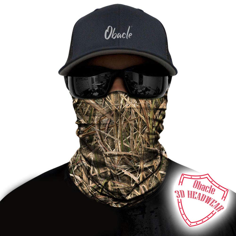 Obacle Camo Half Face Mask For Hunting Sun Dust Wind Protection Durable Camo Headband For Men Women, Seamless Lightweight Thin B