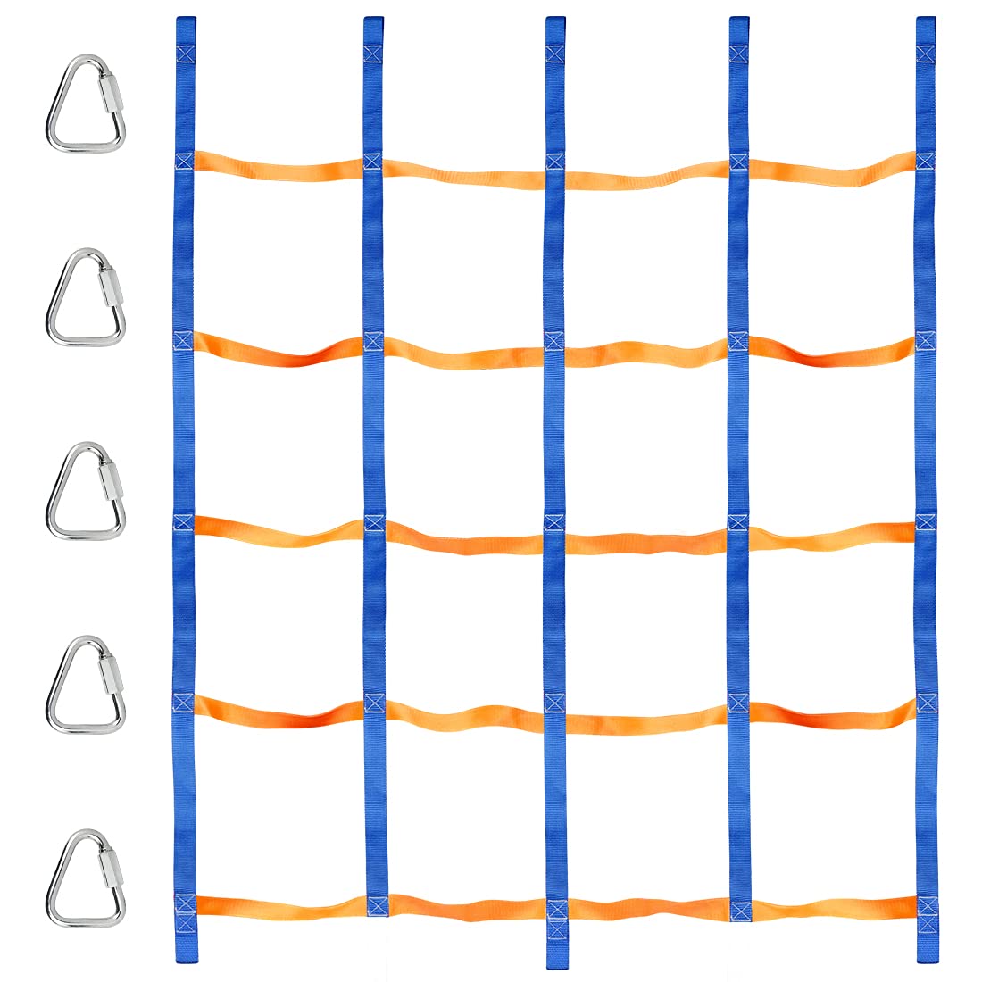 Climbing Net For Kids Outdoor, Portable Ninja Cargo Net Rope Ladder Monkey Bars For Ninja Slackline, Jungle Gyms, Swing Set, Nin