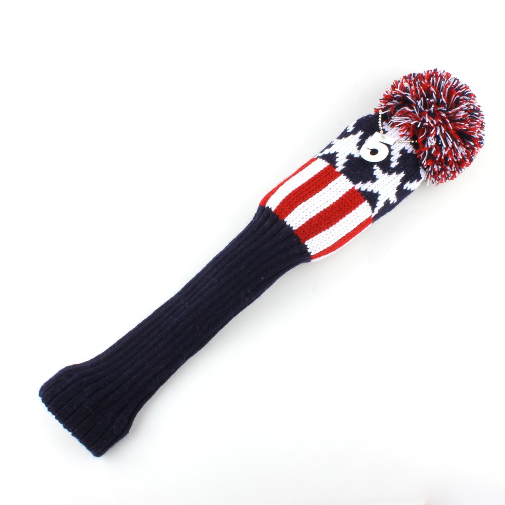 Craftsman Golf 3Pcs Black Star And Stripe Driver(460Cc) Fairway Wood Headcovers Covers