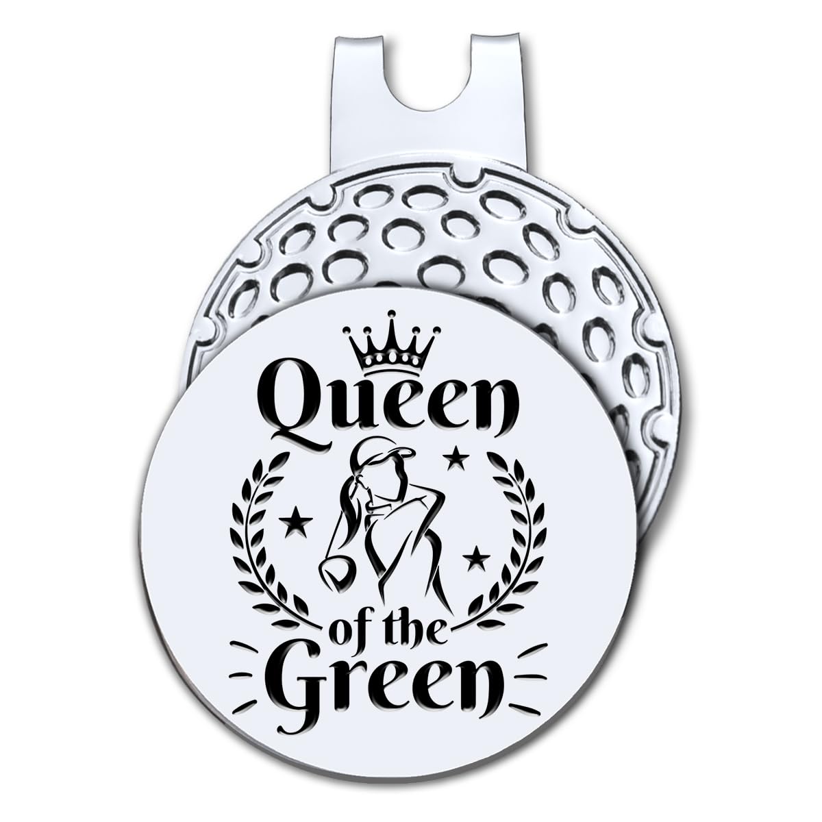 Hafhue Queen Of The Green Golf Ball Marker With Magnetic Hat Clip, Funny Golf Accessories And Golf Gifts For Women Her Mom Wife 