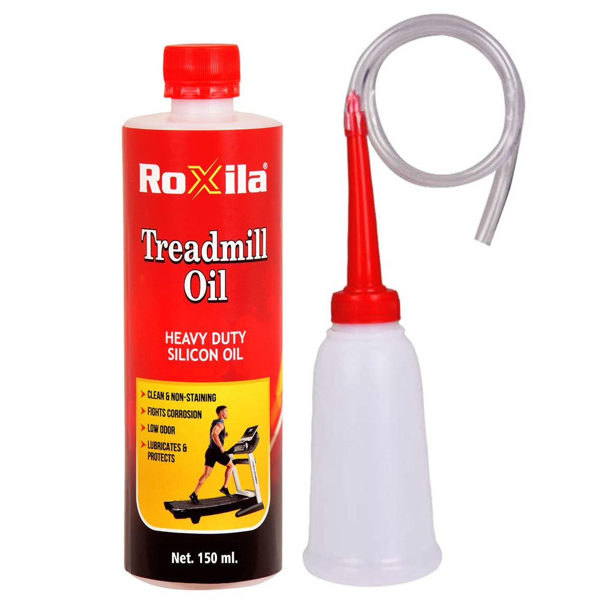 Roxila High Viscosity Pure Silicone Treadmill Lubricant Oil for Belt with Oil Dispenser (150 ml)