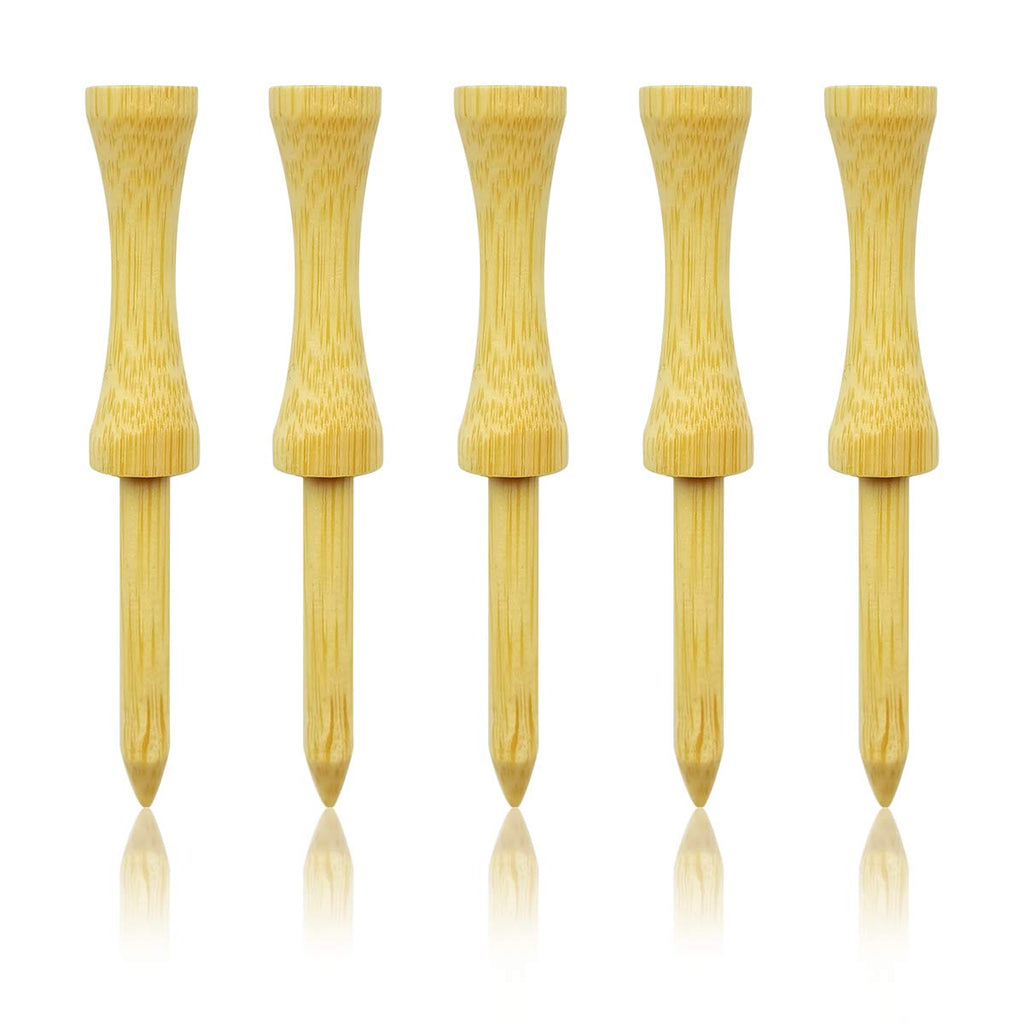Zivisk Bamboo Golf Tees 3-1/4 Inch 100 Count Wooden Tall Step Down Castle Tees Golf (Natural Color)