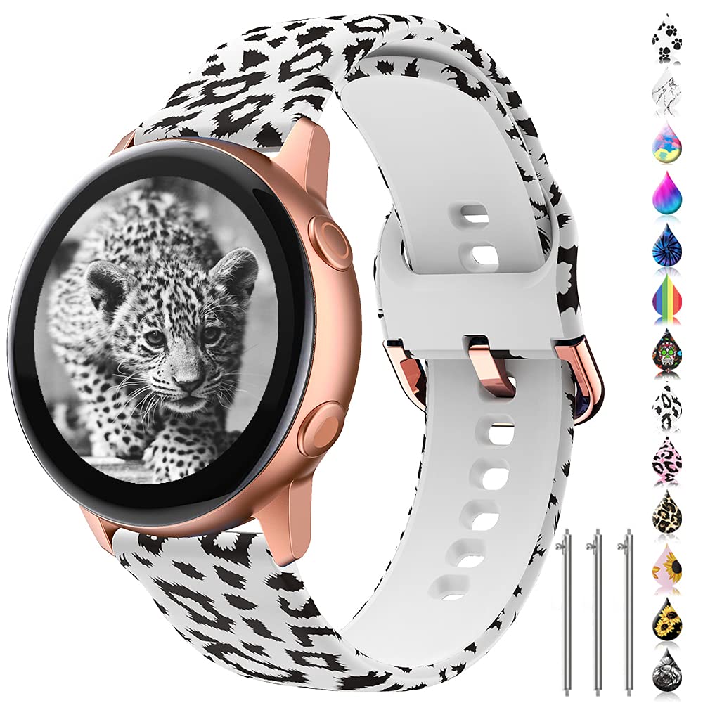 Toolaik Floral Bands Compatible With Samsung Active 2 Watch Band 40Mm 44Mm,Active Watch Band 40Mm, 20Mm Silicone Watch Bands For