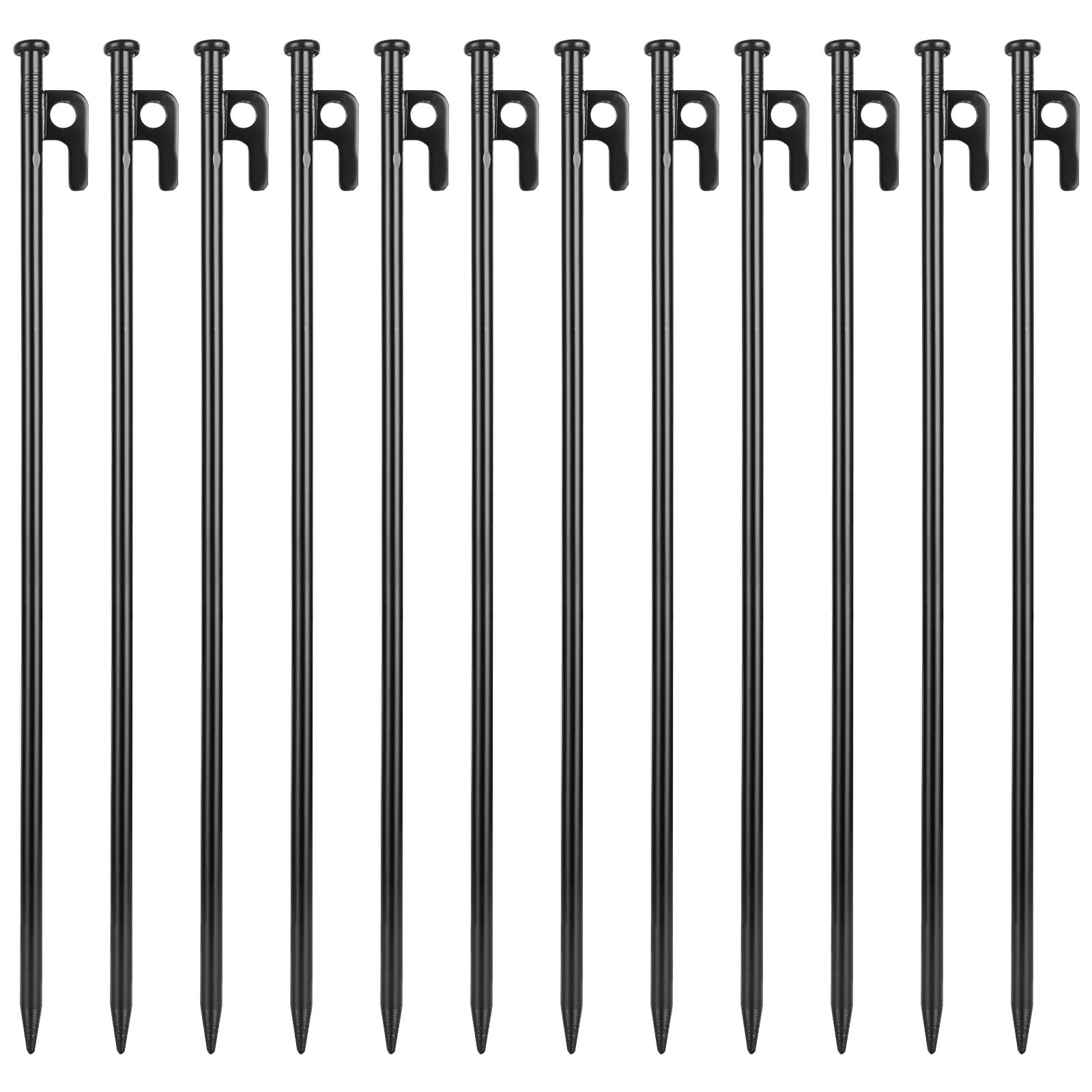 Abuff 12 Pcs 16 Inch Tent Stakes Heavy Duty Metal Tent Pegs