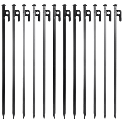 Abuff 12 Pcs 16 Inch Tent Stakes Heavy Duty Metal Tent Pegs