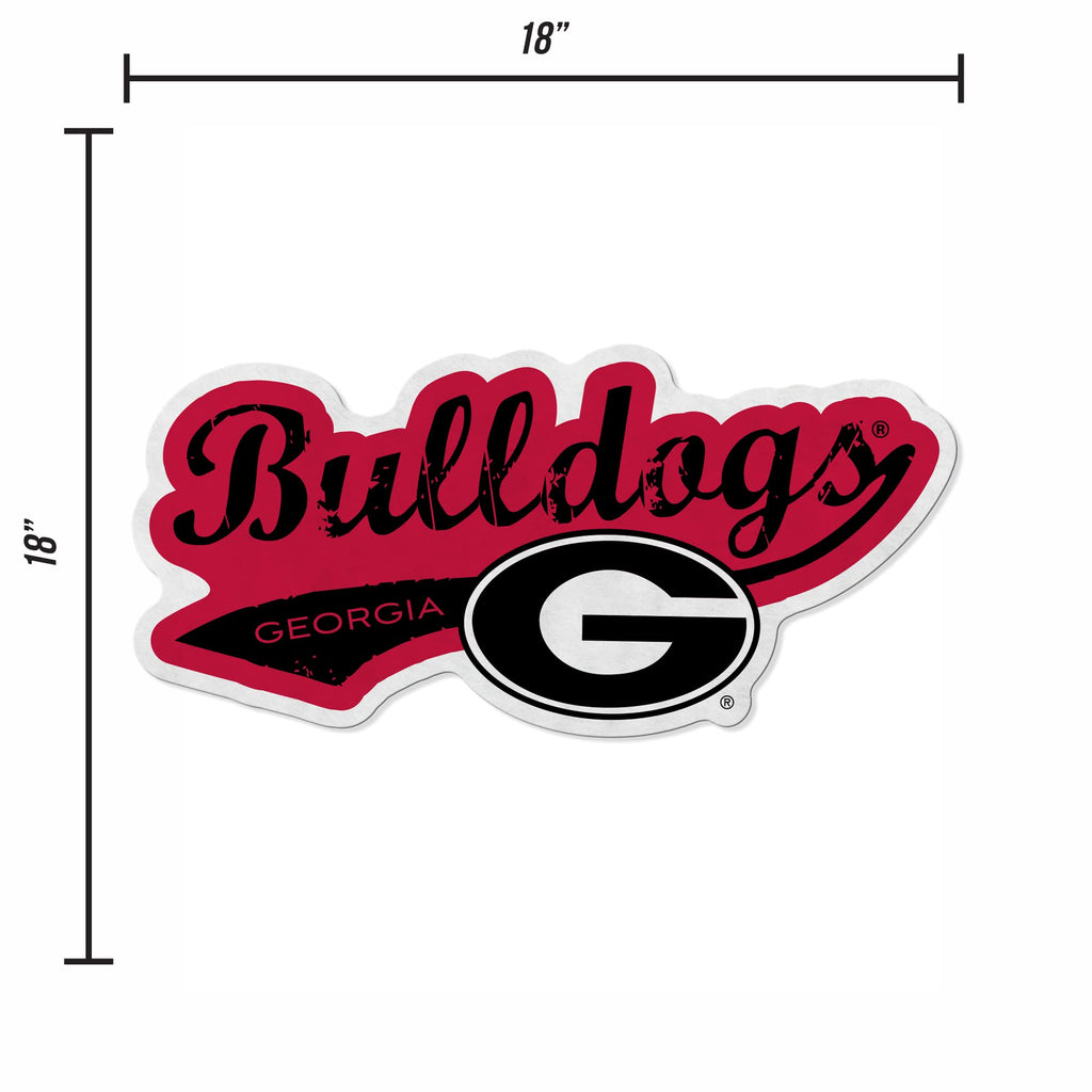 Rico Industries Ncaa Georgia Bulldogs Distressed Shape Cut Pennant - Home And Living Room D  Cor - Soft Felt Ez To Hang