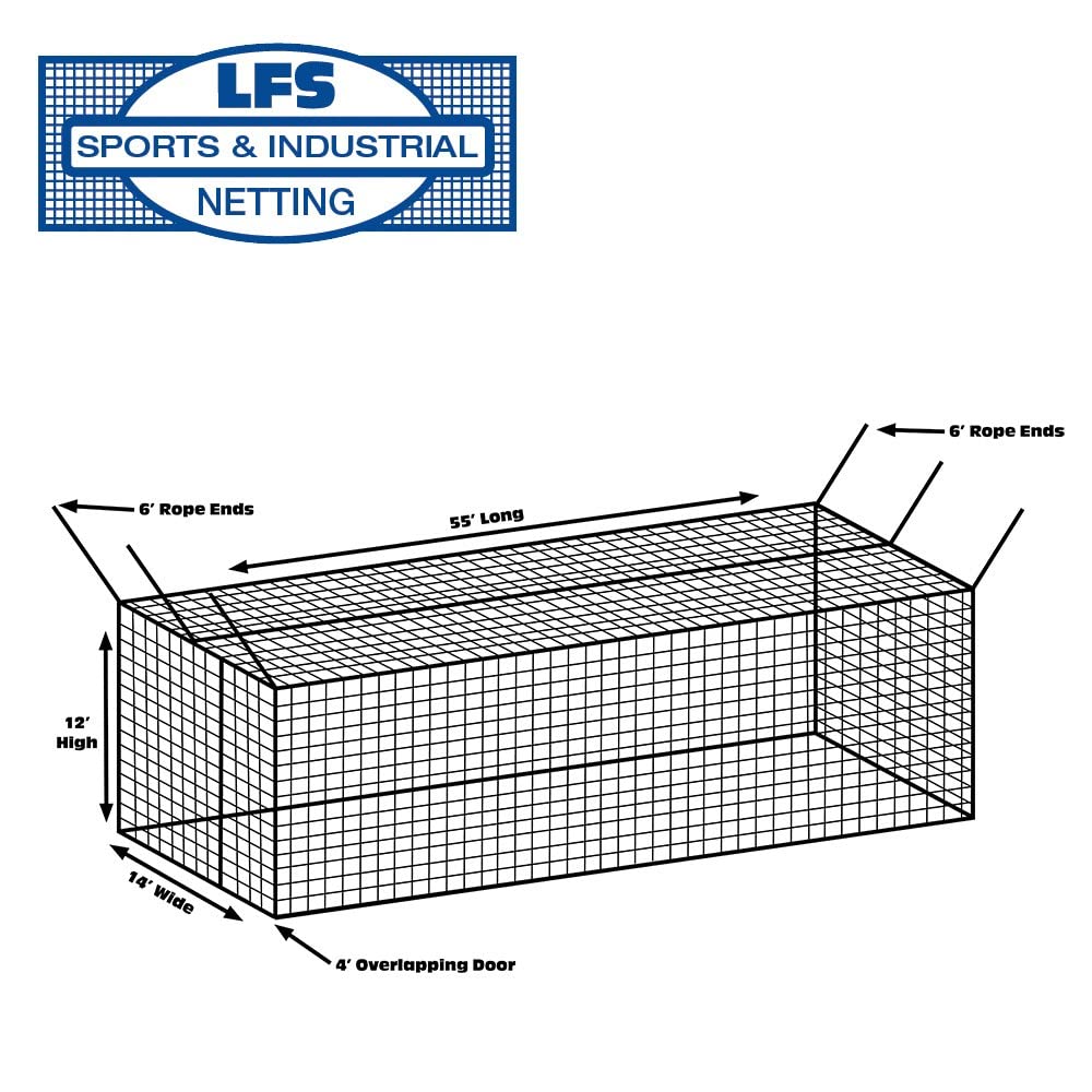 Lfs Sport Netting #42 Hdpe Batting Cage Net - 12' X 14' X 70'