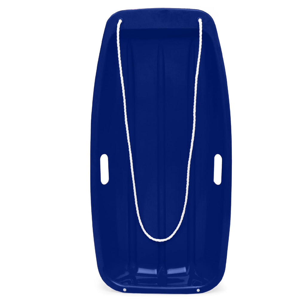 Best Choice Products 35In Kids Plastic Toboggan Snow Sled W/Pull Rope, 2 Handles - Navy