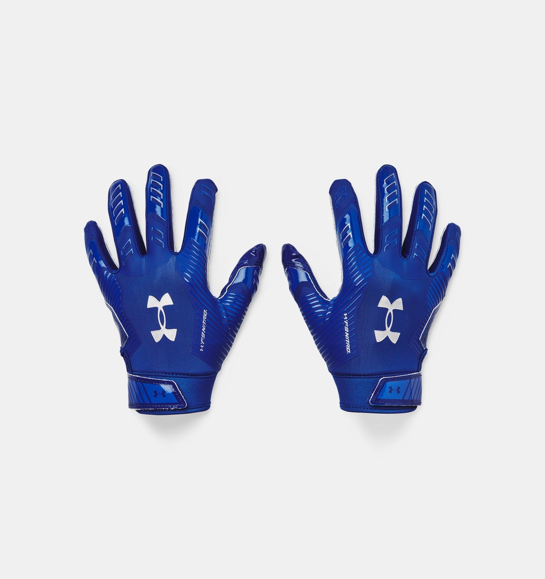 Under Armour Boys' F9 Nitro Football Gloves, (400) Royal/Capri/Metallic Silver, Small
