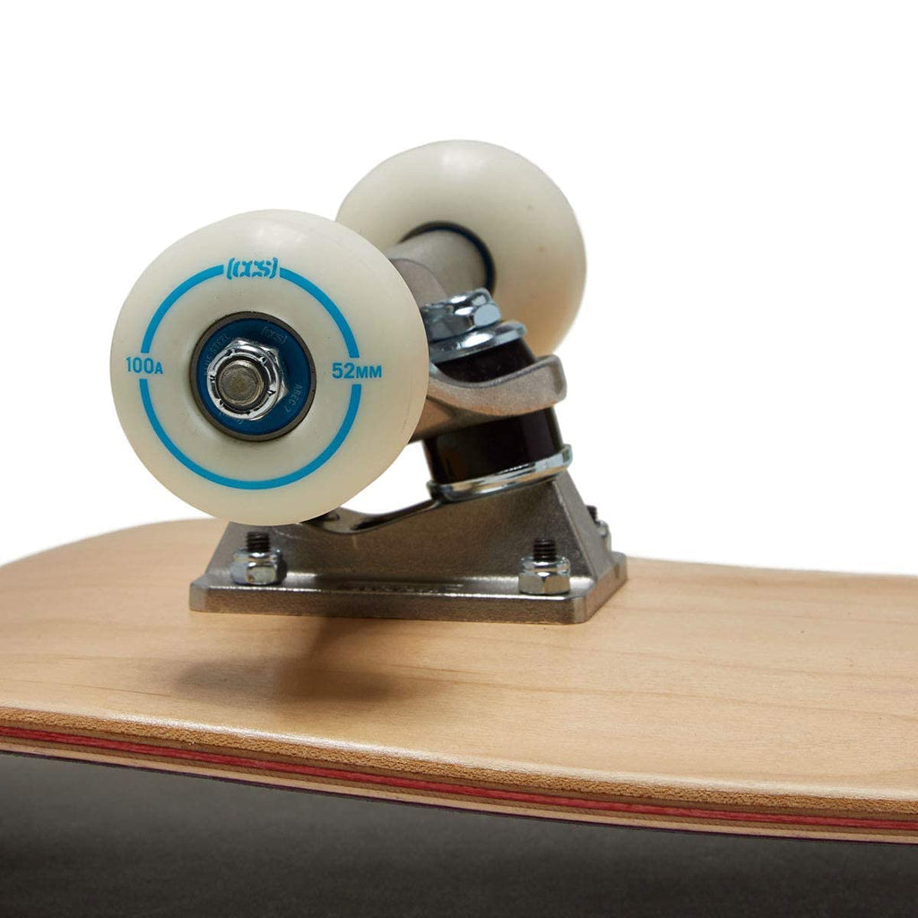 [Ccs] Logo Skateboard Complete Natural Wood 7.75'' - Maple Wood - Professional Grade - Fully Assembled With Skate Tool And Stick