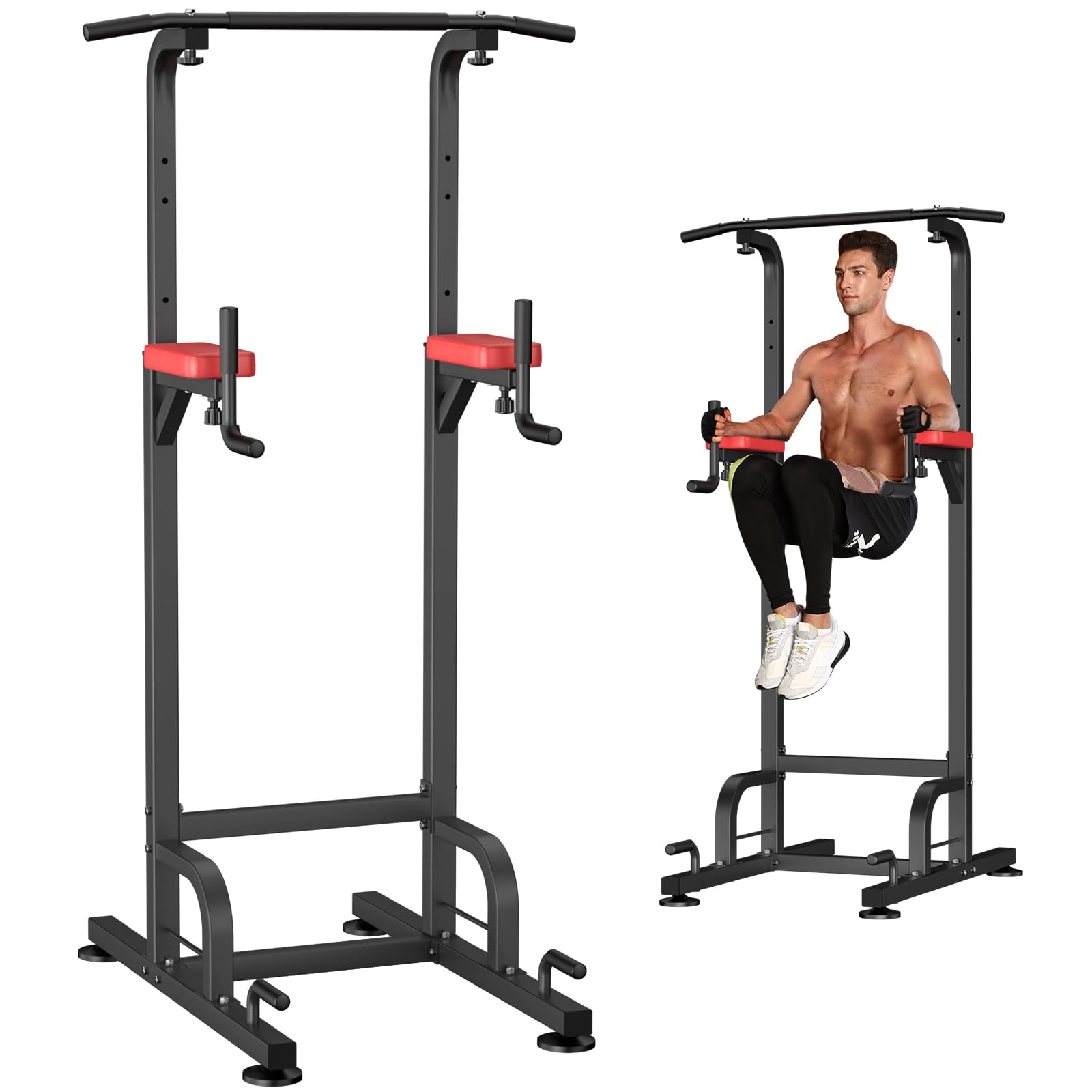 Relife Rebuild Your Life Power Tower Pull Up Bar Dip Station For Home Gym Adjustable Height Strength Training Workout Equipment