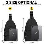 Tuwubi Crossbody Bags for Women, Sling Bag for Men, Small Hiking Backpack Anti Theft Lightweight for Outdoors Travel (M, Black)