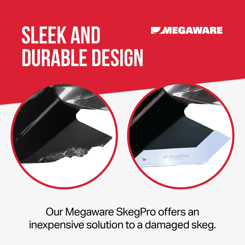 Megaware Skegpro 664 - Protects Against Damage From Ramp Dragging, Rocks, Debris And Submerged Objects - Stainless Steel Skeg Pr
