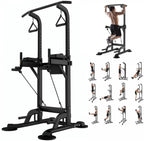 Leasbar Power Tower, Stand Workout Station 330 Lbs Capacity, Adjustable Dip & Pull Up Bar Station, Multi-Function Strength Train