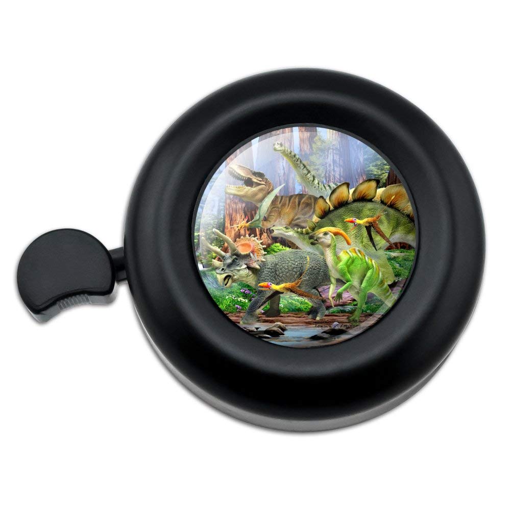 Graphics & More Triceratops T-Rex Stegosaurus Jurassic Dinosaurs Bicycle Handlebar Bike Bell