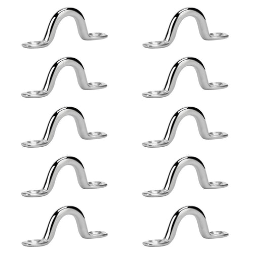 Amadget Bimini Boat Top Pad Eye, 316 Stainless Steel Eye Straps Tie Down Kayak Deck Loops (Pack Of 10)