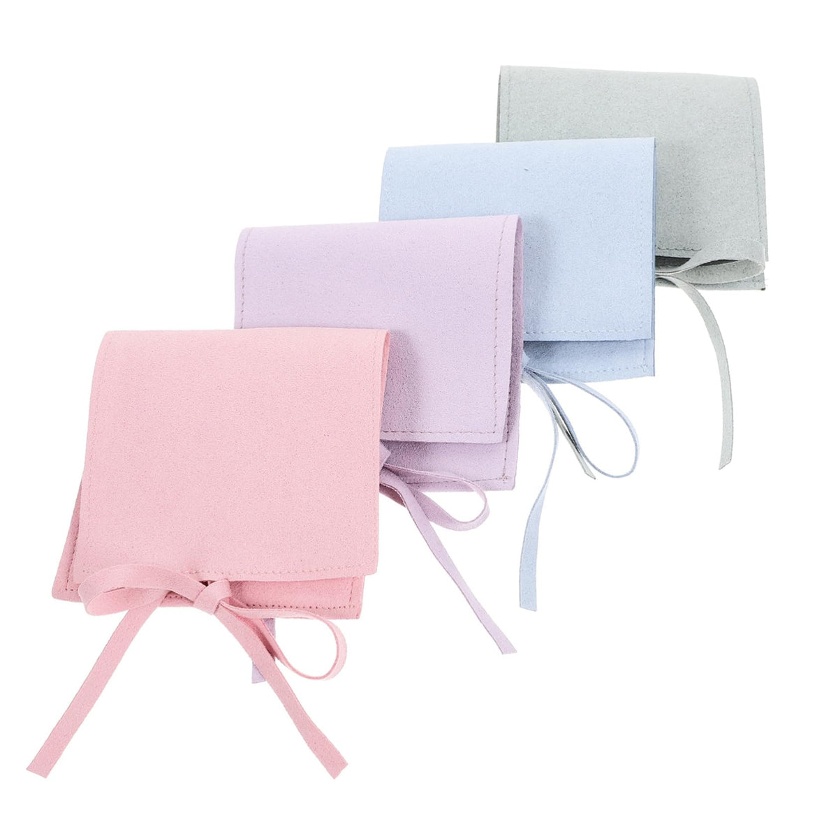 Outanaya 4pcs Portable Jewelry Pouch for Necklace and Bracelet Storage Soft Microfiber Organizers for Weddings and Birthdays