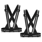 Reflective Vest Running 2Pack, High Visible Reflective Vest Gear For Biking Motorcycle Dog Walking, Adjustable Safety Ves Fits M