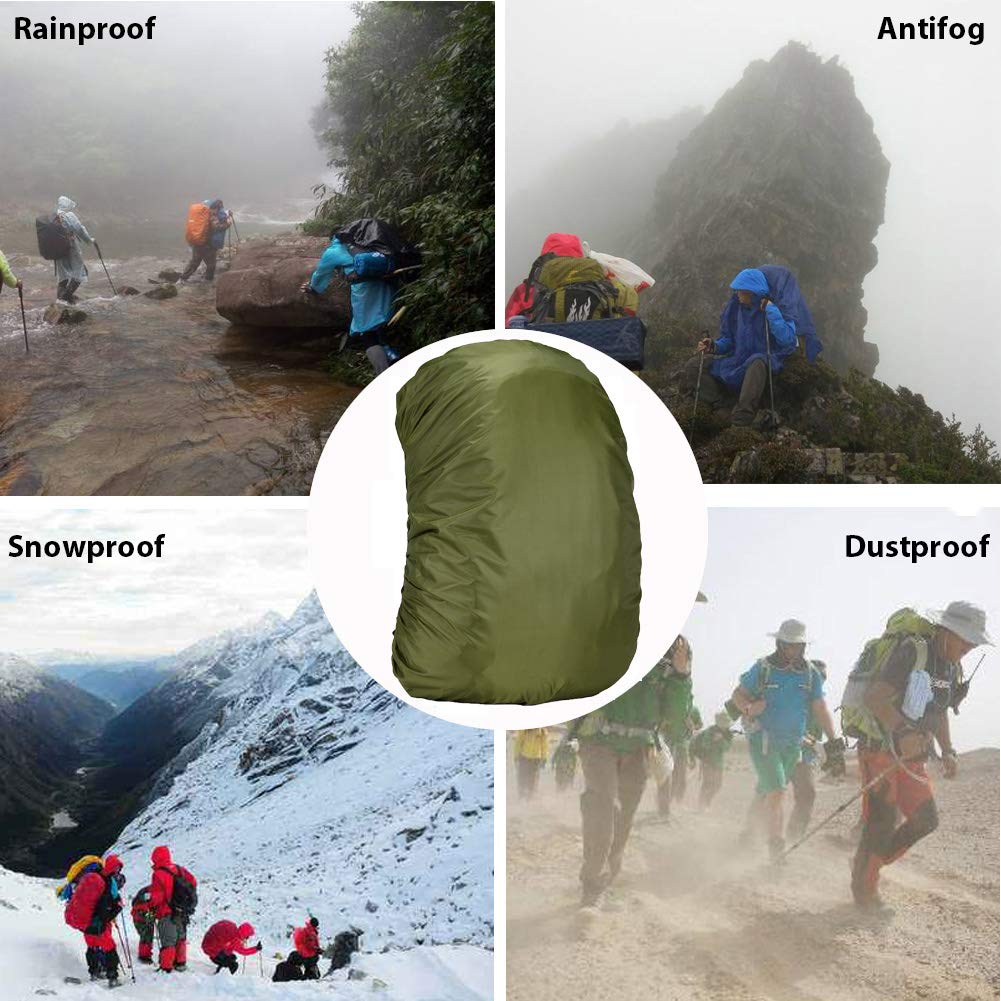Evotopf Waterproof Backpack Rain Cover With Adjustable Anti Slip Buckle Strap  Sliver Coating Reinforced Inner Layer For Camping