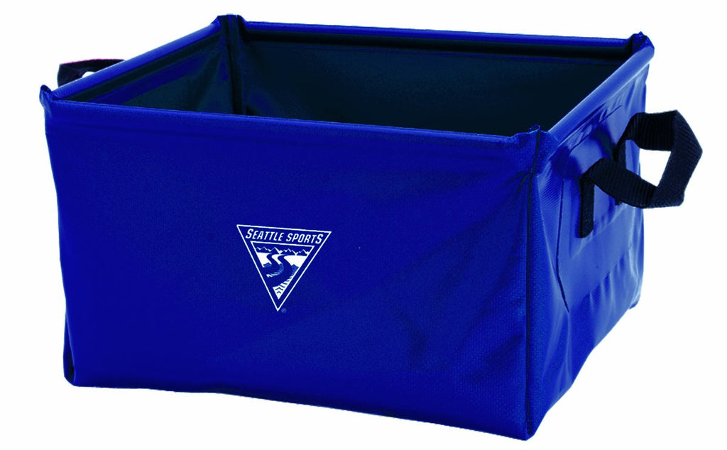 Seattle Sports Outfitter Class Collapsible Square Pack Sink Dish Wash Basin For Camping, Blue