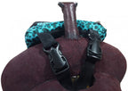 Showman Teal Cheetah Print Insulated Nylon Saddle Pouch