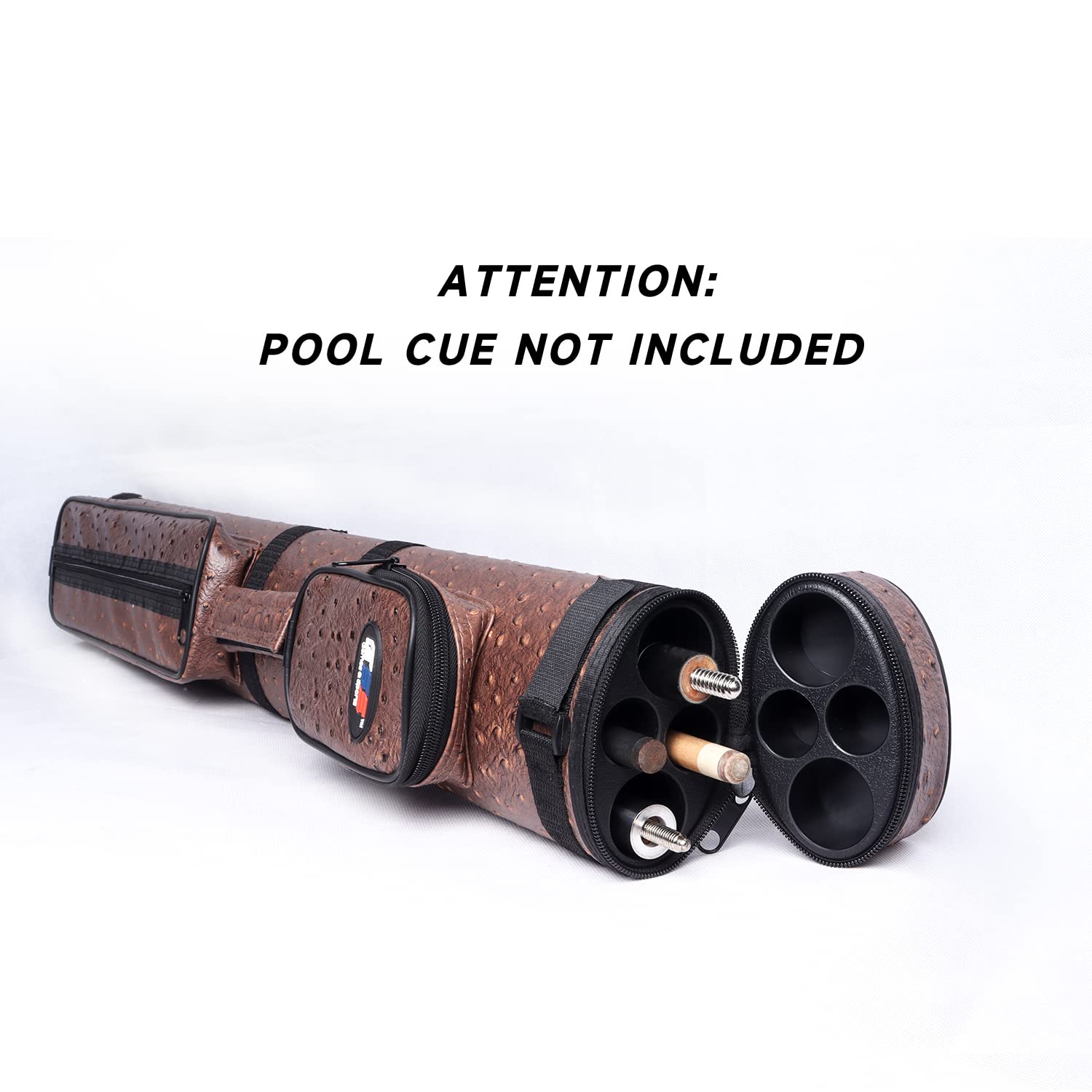 Gse 2X2 Deluxe Hard Billiard Pool Cue Stick Carrying Case, Billiard Cue Case, Billiards Accessories (Oval - Brown)
