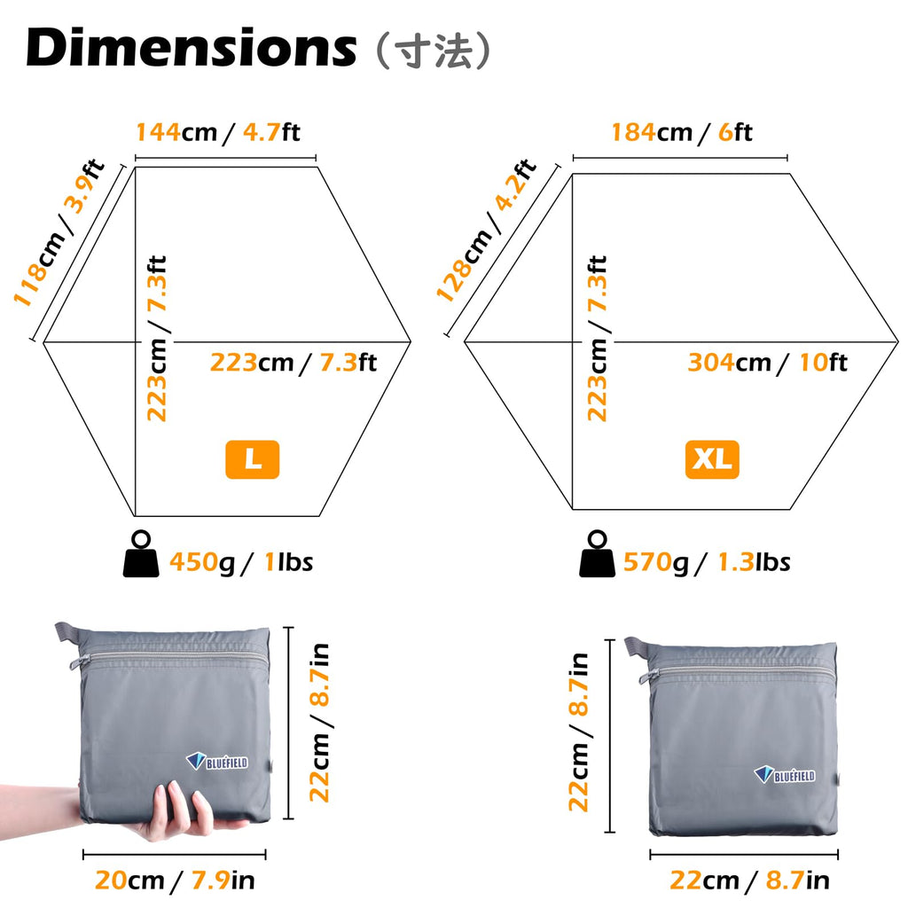 Triwonder Camping Tarp Waterproof Tent Footprint Hammock Rain Fly Cover Ground Cloth Small Lightweight Tent Floor Mat Camp Shelt