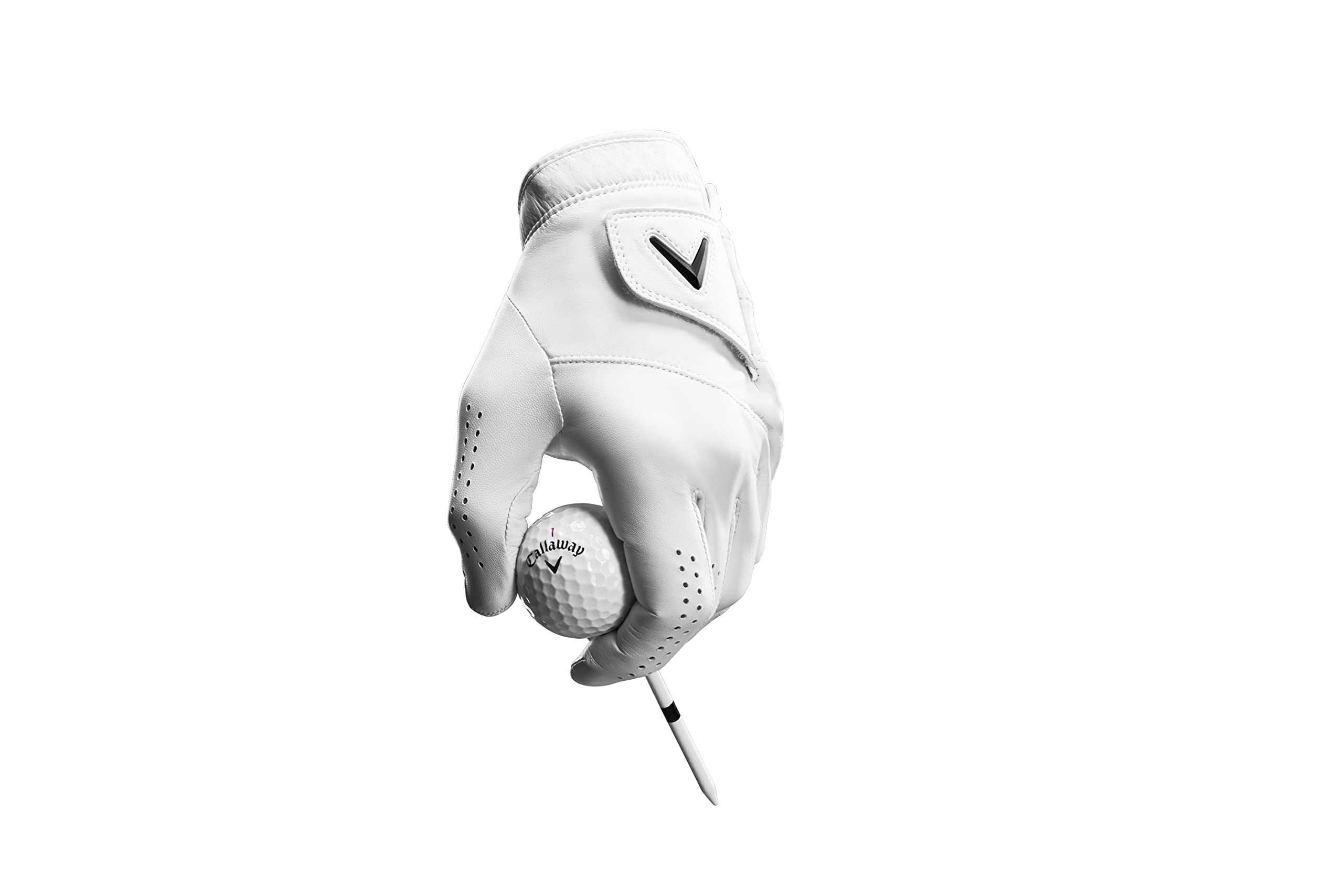 Callaway Golf 2022 Tour Authentic Glove (White, Standard Small, Worn On Right Hand)
