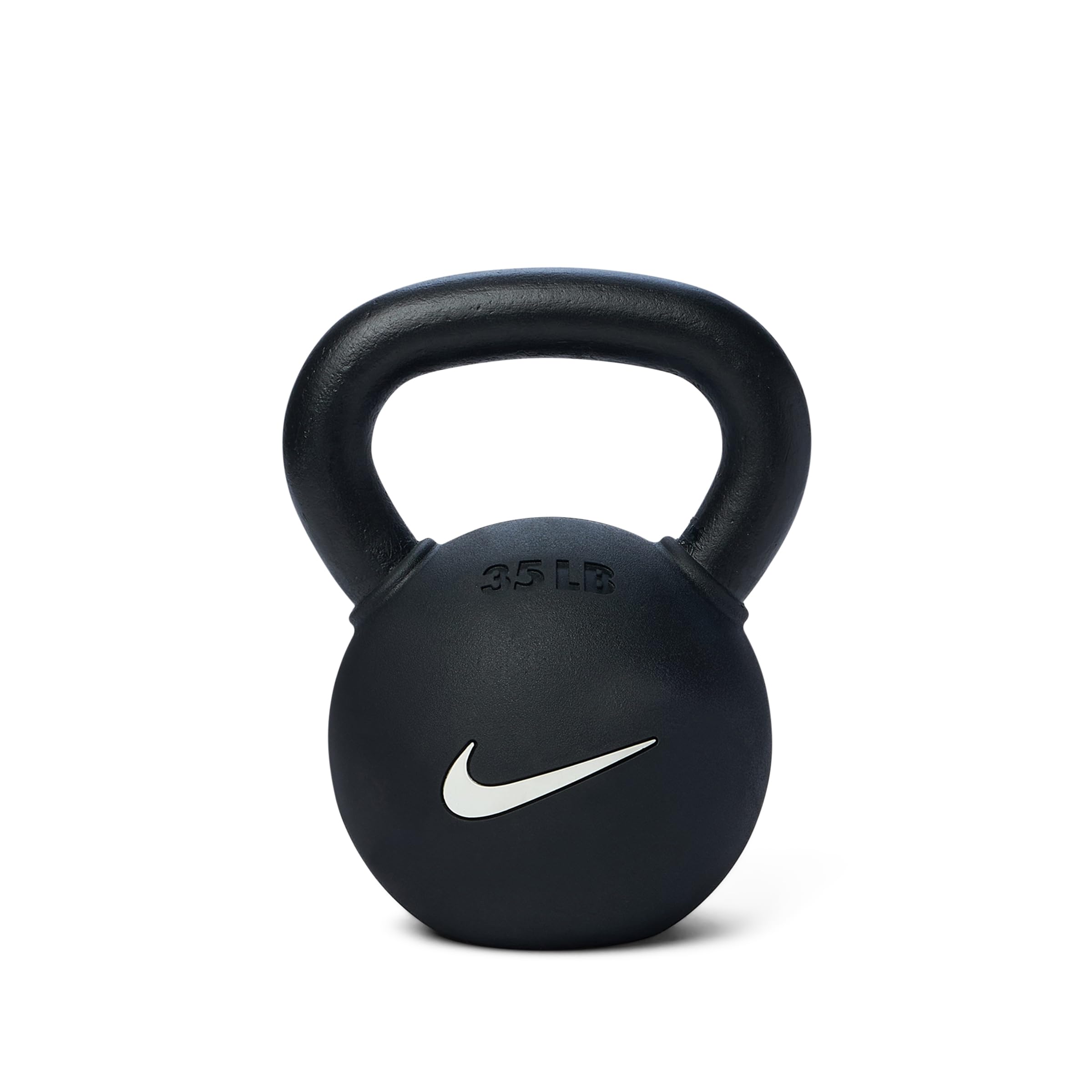 Nike 35 lb Rubber Coated Cast Iron Kettlebell - Single | Black