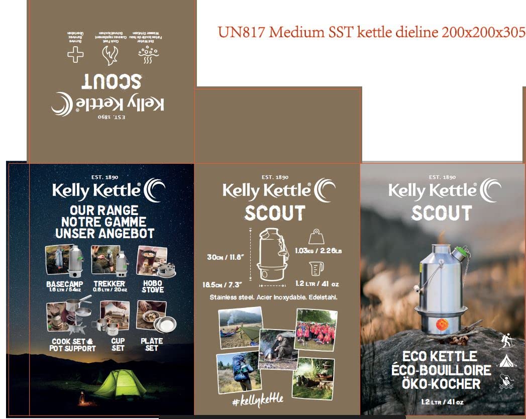 Kelly Kettle Camp Stove Stainless Steel - Boils Water Within Minutes, Uses Natural Fuel, And Enables You To Rehydrate Food Or Co