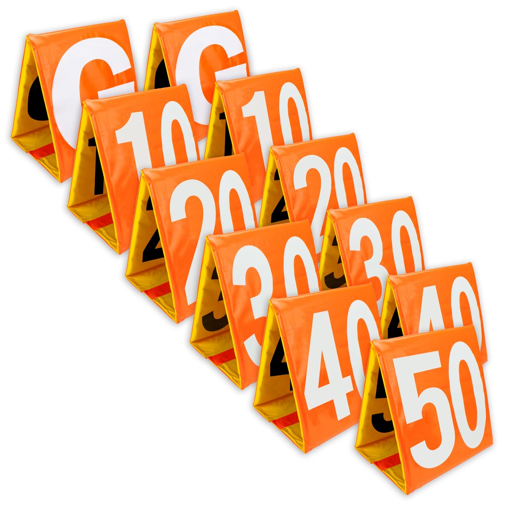 Day & Night Football Yard Markers, Full Set Of 11 By Crown Sporting Goods