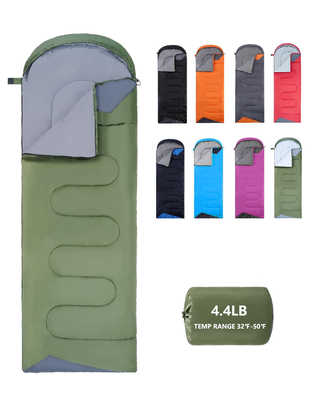 Sleeping Bags For Adults Cold Weather - 20 Degree Big&Tall Size Backpacking Lightweight Waterproof For Girls Boys Mens Teen Wome