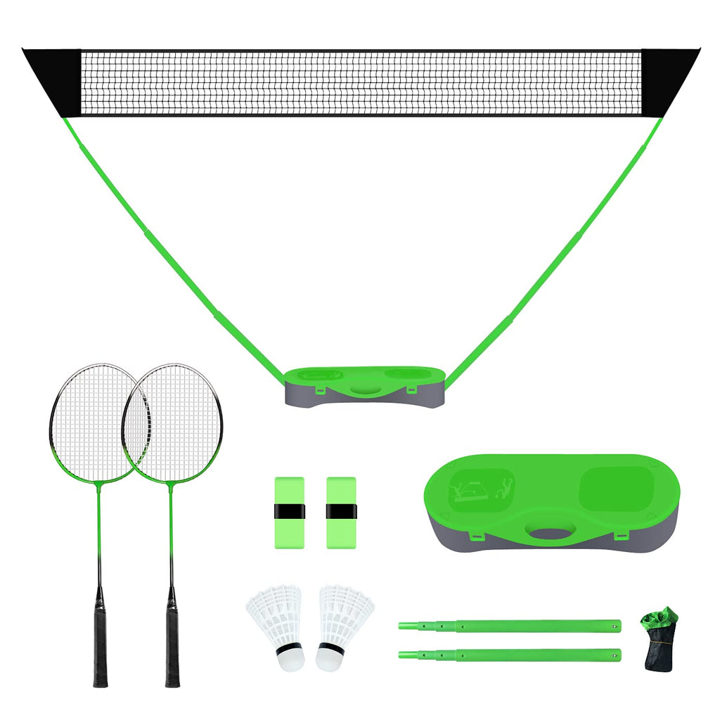 Fbsport Badminton Set, Badminton Sets For Backyards, Portable Badminton Net Set With 2 Badminton Rackets 2 Shuttlecocks,10X5Ft N