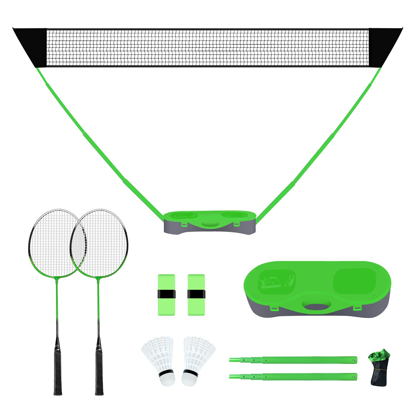 Fbsport Badminton Set, Badminton Sets For Backyards, Portable Badminton Net Set With 2 Badminton Rackets 2 Shuttlecocks,10X5Ft N