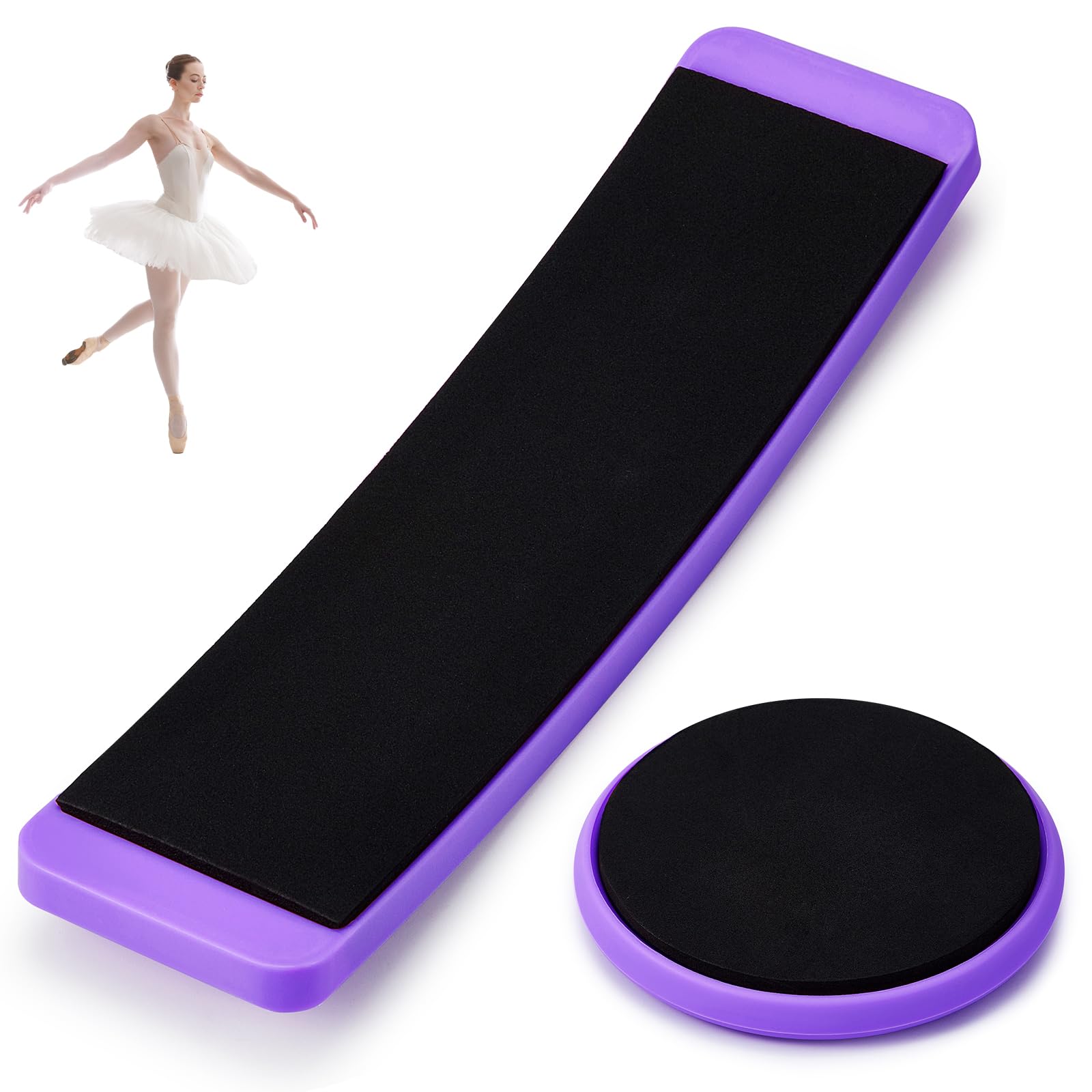 Motionchic 2 Pcs Portable Turning Board Figure Ice Skating Spinner for Ballet Dancers Ice Skaters Gymnasts Cheerleaders Training