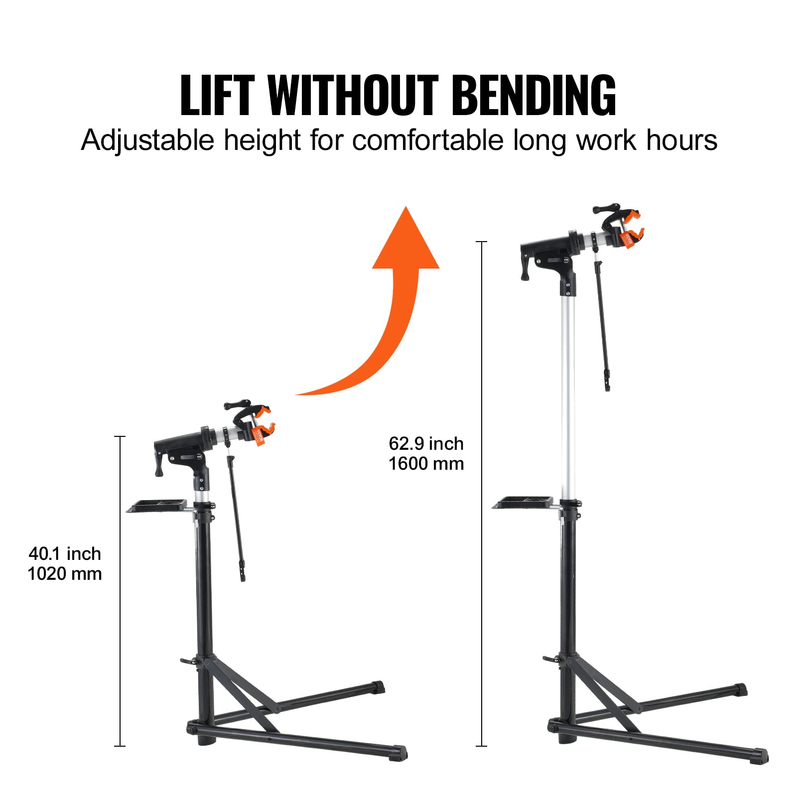 Vevor Bike Repair Stand, 66 Lbs Heavy-Duty Aluminum Bicycle Repair Stand, Adjustable Height Bike Maintenance Workstand With Magn