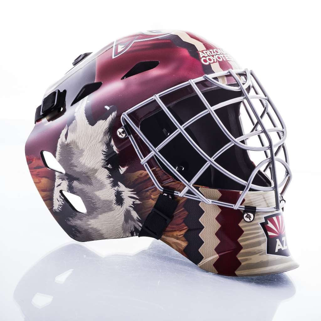 Franklin Sports Arizona Coyotes Nhl Hockey Goalie Face Mask - Goalie Mask For Kids Street Hockey - Youth Nhl Team Masks For Kids